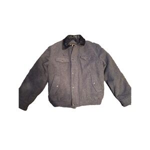 Wyoming Traders Ranch Virgin Wool Insulated Coat SZ L HEAVYWEIGHT Grey Charcoal